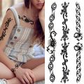 【Good-Love Store】Tribal Scorpion Temporary Tattoos For Men Black Dragon Butterfly Henna Sticker Fake Thorns Tatoos Ankle. 