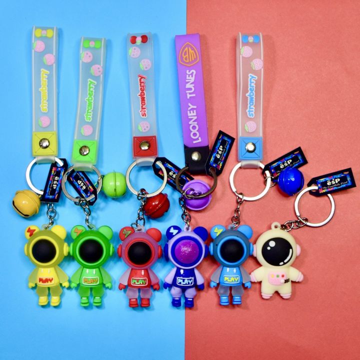 Spaceman / astronaut  keychain - cartoon character / action figure soft pvc keychain for kids (girls and boys) - bag hanging accessories / keyring