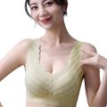 New Latex  Silk Sport  Bra Women Ultra Thin Sports Bra Seamless Wireless Breathable Sleep Vest Padded Bra - Women's No Steel Ring Brassiere Solid Widened Shoulder Strap Comfortable Ice Silk bra (size  XS-2XL all color availabe ). 