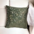 16x16 Geometric Glitter Velvet Cushion Cover with Silk Back and Side Zipper for Sofa Decor. 