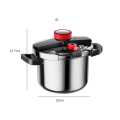 Highly Quality Energy Saving Gas And Induction Cooker 304 Stainless Steel Pressure Cooker 6.5 litre. 