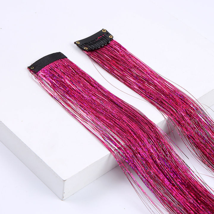 Clip-In%20Glitter%20Hair%20Tinsel%20Extensions%20-%2048CM,%20Multicolor%20Set%20-%20Image%202