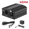 Energy - ENRG 48V Phantom Power Supply with Adapter for XLR 3 Pin Microphone Cable Male to Female Any Condenser Music Recording Equipment Black. 