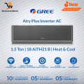 GREE InverterAC 1.5 Ton | Model GS-18AITH21 B / W -T3 Airy Plus Series (New Model ) | Power Gear Control | Big indoor & outdoor | i-Feel | Fast Cool | Turbo  Cool | WiFi Enabled | 10 Years Compressor & 05 Years All Parts Warranty/Free Installation. 