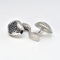Leena Impex Silver Cufflinks with Black Diamonds. 