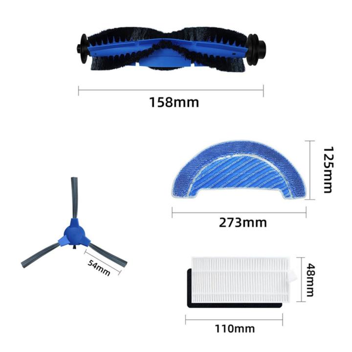 Hepa Filter Main Side Brush Mop Cloths for Cecotec Conga 1090 1790