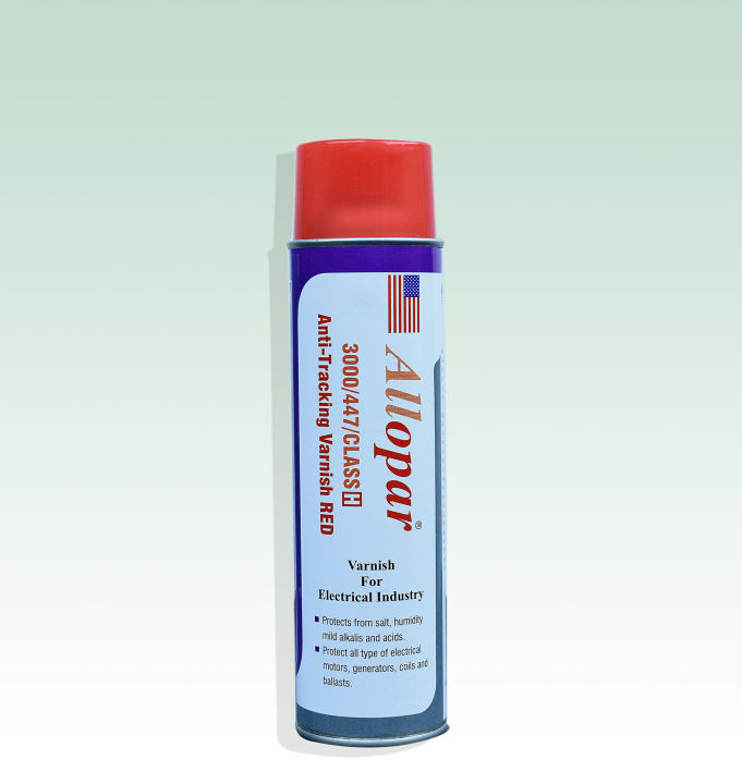 ALLOPAR ANTI-TRACKING VARNISH RED FOR ELECTRICAL INDUSTRY, MADE IN USA.