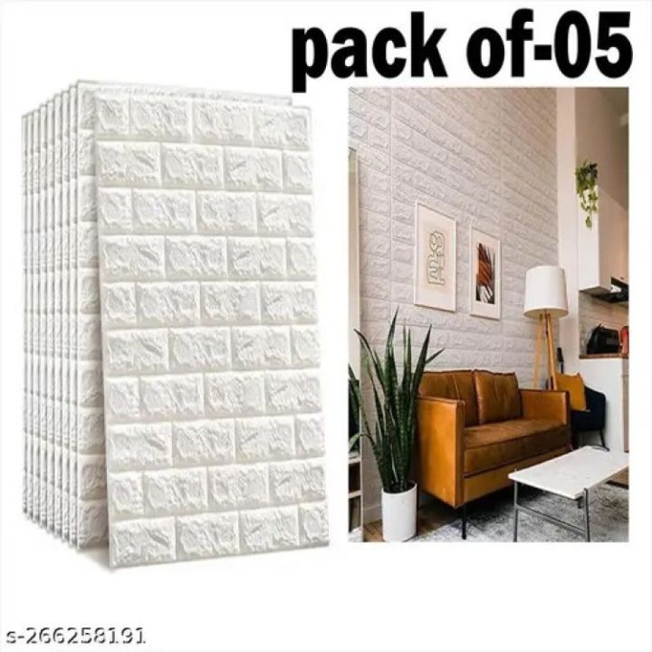 Modern 3D Brick Wallpaper Self Adhesive Waterproof Wall Panel Living