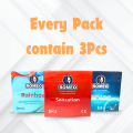 (Pack of 3) Romeo Condom | Long Love, Sensation & Rainbow (Lubricated Condoms). 