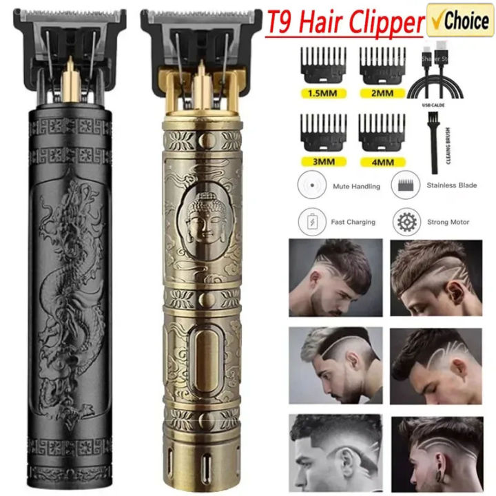 2024 New Vintage T9 Hair Cutting Machine Men's Electric Shaver ...