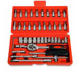 46Pcs Carbon Steel Combination Tool Set Wrench Socket Spanner Screwdriver Household Motorcycle Car Repair Tools. 