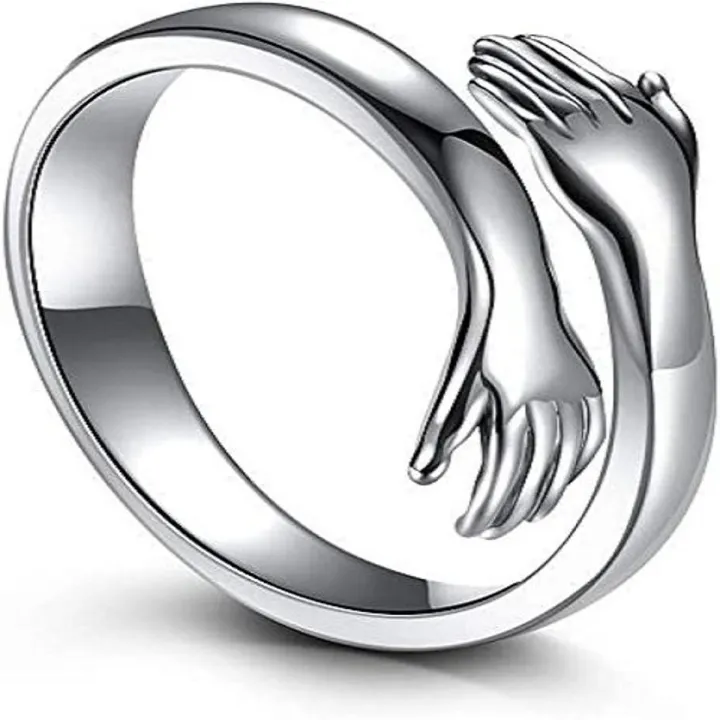 Hug Type Rings original hug ring silver Hug Rings for Women Girls Silver Hugging Hands ...