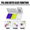 Mini Portable Pill Storage Box Divider Travel Cutter Splitter Case Storage Compartment Cases Dispenser With Organizer Hold Smart Container Pills Rectangular Pills Cutter Storage Box. 