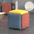 5-In-1 Cube Nesting Ottoman Stool, Footstool, Stackable Sofa Chair, With Casters. 