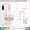 Sony Xperia 5/XZ5, Full Back Protection Vinyl Skin/Wrap in variety of Textures and Colors for Xperia5, XperiaXZ5. 