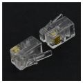 RJ9 4P4C Plug Phone Jack Connector 100 Pieces, Transparent. 