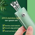 6PCS Ear Cleaner Set Earpick Ear Wax Remover Ear Spoon Ear Cleaning Spiral Earpick Kit Gadget. 