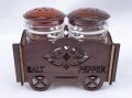 Set of Two Artisanal Wooden Namak Dani Salt and Pepper Set - Fancy 2-Piece Kitchenware, Handcrafted Eco-Friendly Salt Cellar and Pepper Shaker, Rustic Design with Natural Wood, Ideal for Chef and Stylish Kitchen Decor, Includes Stand, Durable and Unique. 