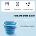 Folding Balti Foldable Silicone Collapsible Tub Portable Outdoor Durable Camping Bucket 10Liters Water Bucket Collapsible Bucket Portable Folding Bucket Dust Bin. 