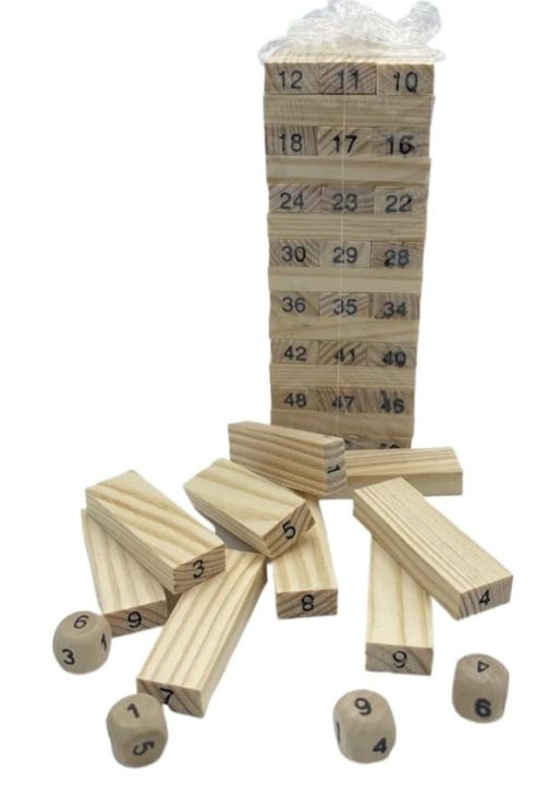CLASSIC WOODEN JHENGA GAME WITH DISE FOR KIDS / TOYS FOR KIDS