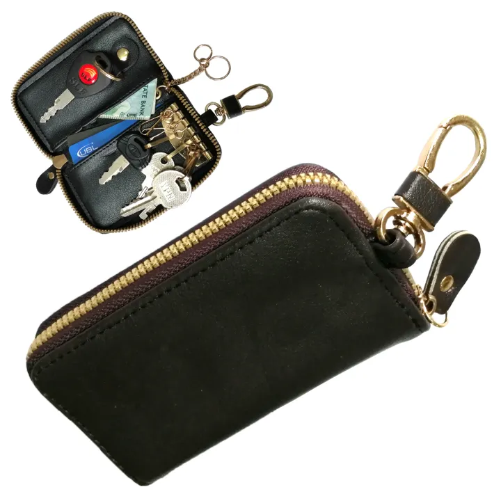 Premium%20PU%20Leather%20Key%20Holder%20Pouch%20with%20Card%20Holder%20Keychain%20with%20Multi%20Hooks%20in%20Black%20Car%20Key%20Bag%20-%20Image%205