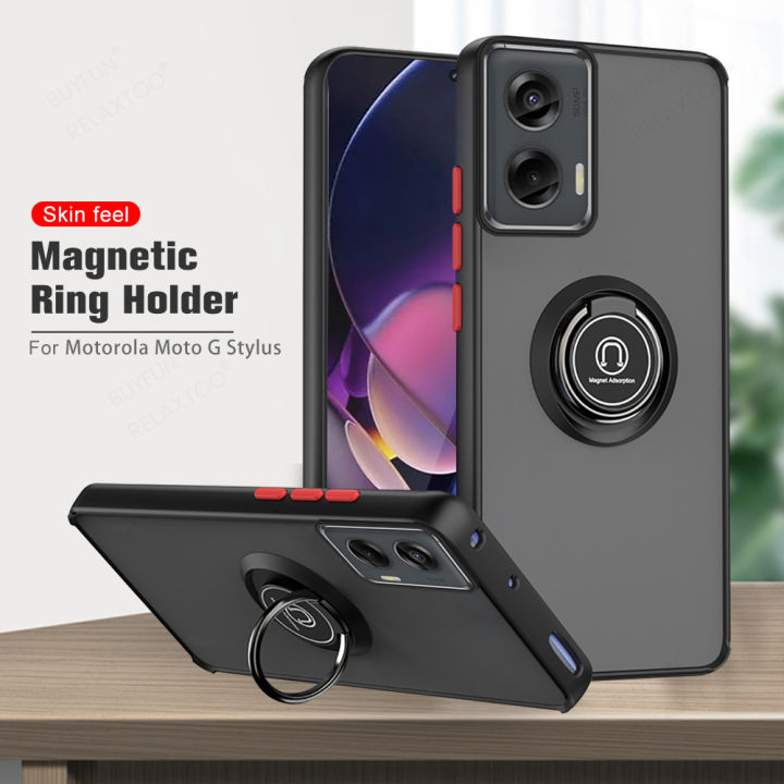 For Motorola Moto G Stylus 5G (2024) Qiying Case for moto rola moto g Stylus Magnetic Stand Anti-Fingerprint Phone Back Cover