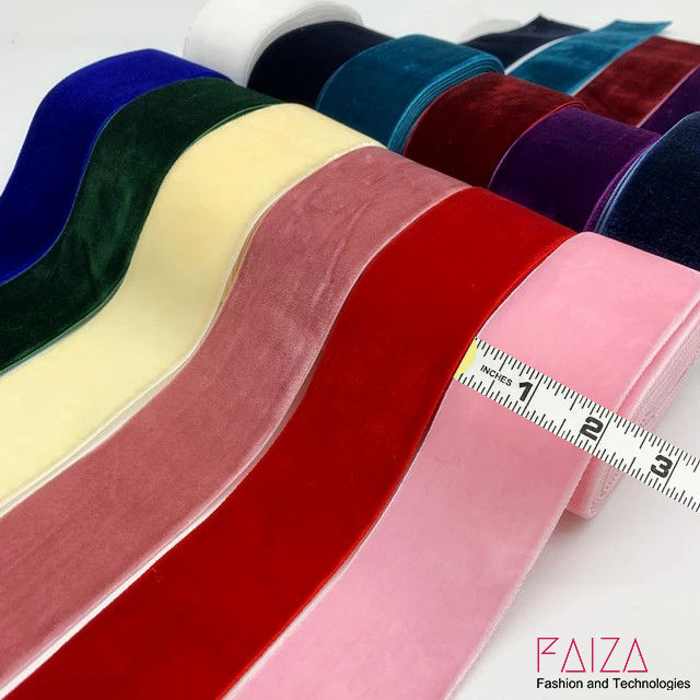 1 Yard/Gaz 2-inch wide Velvet Ribbon - For Dresses, Craft, and Gift Wrapping - Luxurious Fabric Accessory