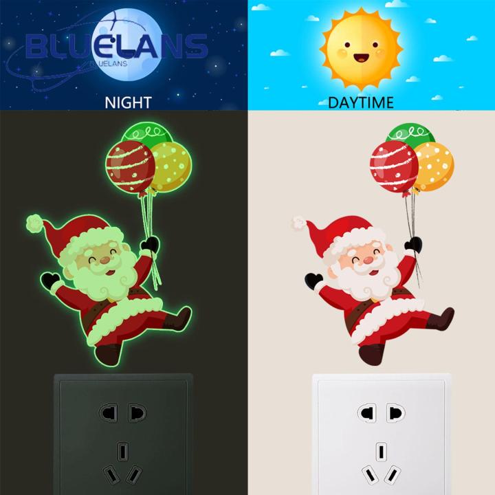 Bright Vibrant Switch Decal Festive Santa Claus Luminous Wall Decal Perfect Christmas Switch Sticker for Home Decoration Southeast Asian Buyers' Favorite Switch Sticker Santa Claus
