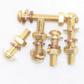 Copper screw screw brass bolt set round head cross pure copper screw nut Daquan 2M2.5M3M4M5M6M8. 