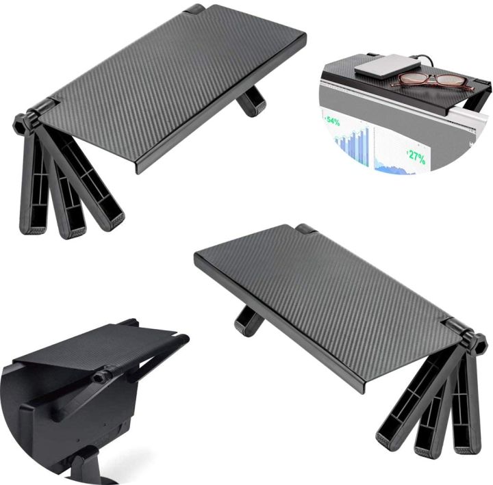Screen Top Shelf TV Screen Caddy Holder Adjustable Screen Shelf Screen Rack Foldable Monitor Top Shelf Mount Organizer Stand Bracket Holder for Flat Screen TV Computer