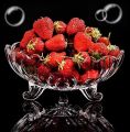 Imported Premium Quality Crystal Floral Design Glass Bowl with Foots (Large). 