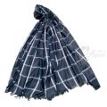 linen check black white stole scarf / hijab. 