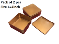 Pack of 2 - Multipurposed Tin Storage Box, Tin Boxes with Lids, Empty Metal Tins, Portable Metal Container Organizer for Cookies, Candy, Treats, Gifts, Gifts and Crafts. 