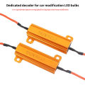 2 Set 12v load resistor 25W 50W Aluminum Shell Power resistor 6ohm 8ohm for Car turn signals Light Indicator LED Flash. 