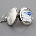 Retro Anime Hollow Pocket Watch Creative Wing Sliver Necklace Chain Quartz Clock Attack On Titan Men Women Watches Gifts. 