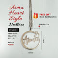 Aimu Pendant and Chain Silver Plated Necklace With Gift Box. 