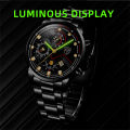 DEYROS New Men's Watches Luminous Stainless Steel Quartz Watches Men's Fashion Business Calendar Watches. 