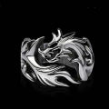 Korean Style Domineering Personalized Dragon Ring Men's Dragon Pattern Ring Fashion Retro Alloy Ring Trendy Men's Punk Jewelry. 