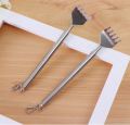Portable Telescopic Back Scratcher Itch Massage Tool Adjustable Steel Pen-type Clip Tickle Massage Scratch-Silver. 