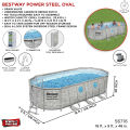 18 Ft Bestway Port Holes Swim Vista Steel Frame Oval Pool 56716, 18 Feet Length X 9 Foot Width X 48 Inch, Full Depth Large For Children & Adults, Easy To Setup & Drain Full Size Pool, Deep Family Swimming Pools, Water & Summer Fun, With Filter Pump Ladder. 