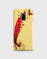 A8 Plus Case Cover 3D Hard- Samsung  Red Butterfly Print  - 1Cover2638. 