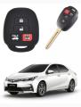Toyota 4 Button PVC Silicon Key Cover - Black. 