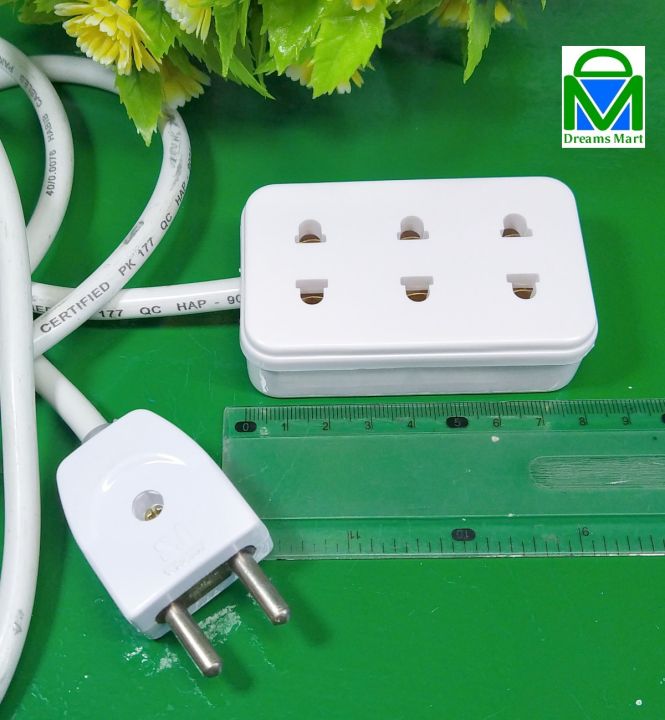 DreamsMart%20AC%20250V/10A%20Extension%20board%20with%209%20Feet%20pure%2040/76%20copper%20wire%203%20sockets%20extension%20Board%20power%203-Ways%20Electric%20Power%20Supply%20-%20Image%203