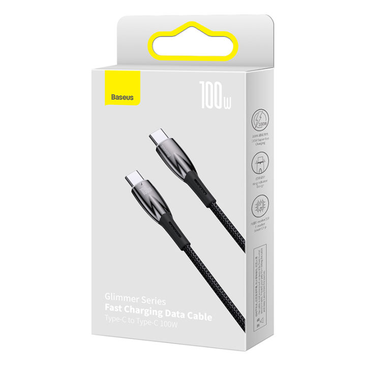 Baseus%20Type%20C%20to%20Type%20C%20PD%20Cable,%20100W%20Glimmer%20Series%20Fast%20Charging%20Data%20Cable%20%20For%20Mobile%20&%20Laptop%20-%20Image%208