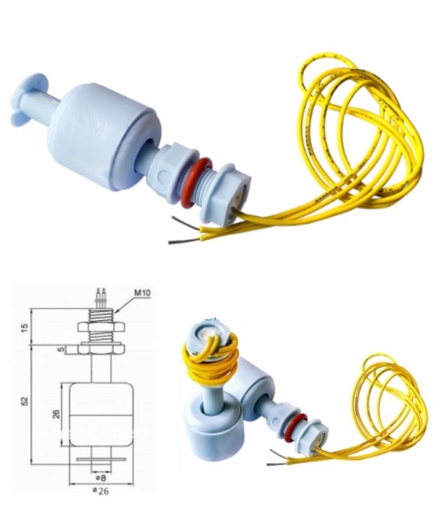 Liquid Water Level float switch 52mm PP Sensor Horizontal Float Switch