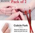 2pcs Nail Cuticle Pusher Art Fork Manicure Tool For Trim Dead Skin Fork Nipper Pusher Trimmer Cuticle Remover. 