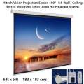 Hitech-Vision Electric Projector Screen - Matt White - 100",  1:1 (6ft x 6ft). 