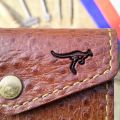 Luxury Handmade Card Holder Box, Wallet Genuine Leather Brown. 