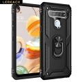 Lereach For LG Q61 Mobile Phone Case TPU Hard Ring Car Ring Bracket Shockproof Back Cover. 