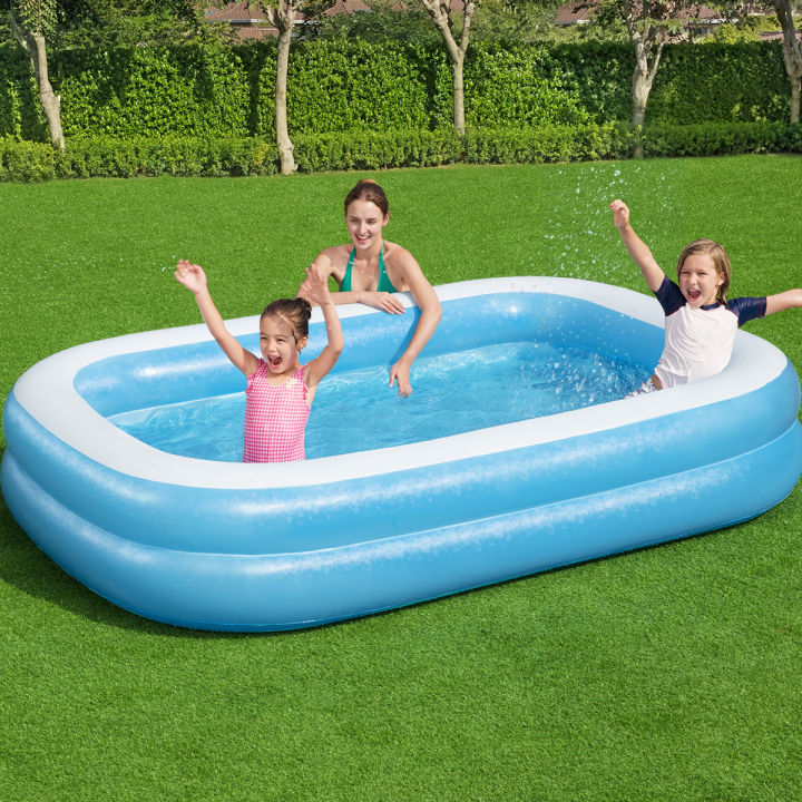 8.5 Feet Swimming Pool For Kids Rectangle Bestway 8 foot Inflatable Large Kids & Family Swimming Pool Summer Season Pools Party With Inflatable Vinyl Deep Swimming Pool
